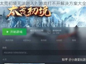 太荒初境无法进入？游戏打不开解决方案大全