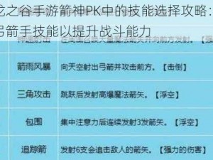 关于龙之谷手游箭神PK中的技能选择攻略：如何搭配弓箭手技能以提升战斗能力