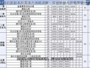 挑战石距副本所需体力消耗详解：实战数据与攻略策略分享