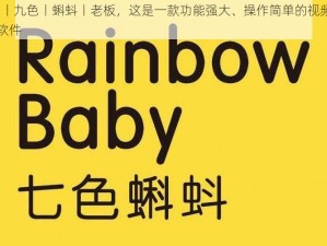 91 丨九色丨蝌蚪丨老板，这是一款功能强大、操作简单的视频编辑软件