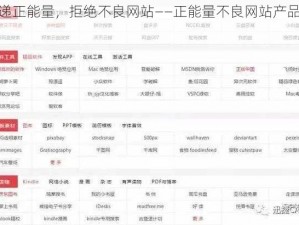 传递正能量，拒绝不良网站——正能量不良网站产品介绍