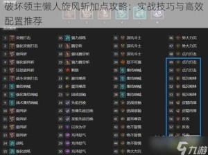 破坏领主懒人旋风斩加点攻略：实战技巧与高效配置推荐