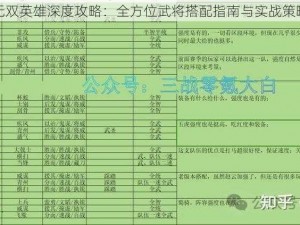 全民无双英雄深度攻略：全方位武将搭配指南与实战策略汇总