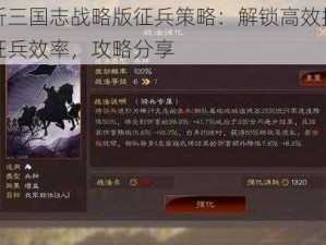 深度解析三国志战略版征兵策略：解锁高效拯救技巧，提升征兵效率，攻略分享