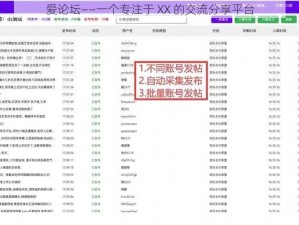爱论坛——一个专注于 XX 的交流分享平台