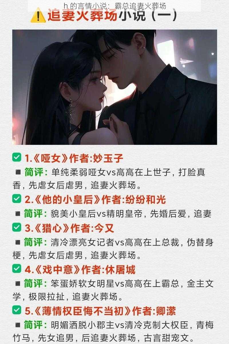 h 的言情小说：霸总追妻火葬场