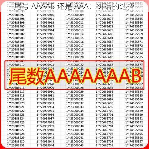 尾号 AAAAB 还是 AAA：纠结的选择