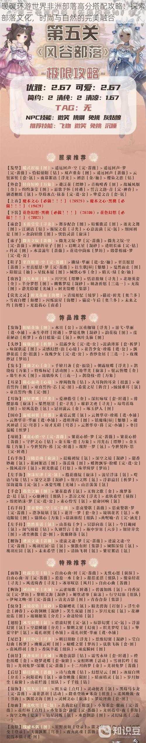 暖暖环游世界非洲部落高分搭配攻略：探索部落文化，时尚与自然的完美融合