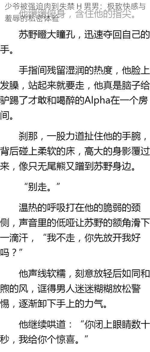 少爷被强迫肉到失禁 H 男男：极致快感与羞辱的私密体验