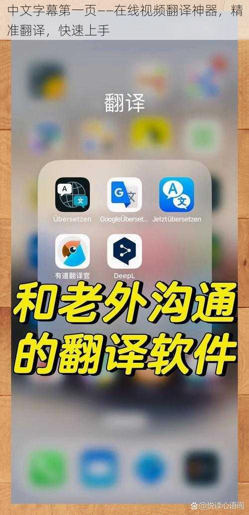 中文字幕第一页——在线视频翻译神器，精准翻译，快速上手