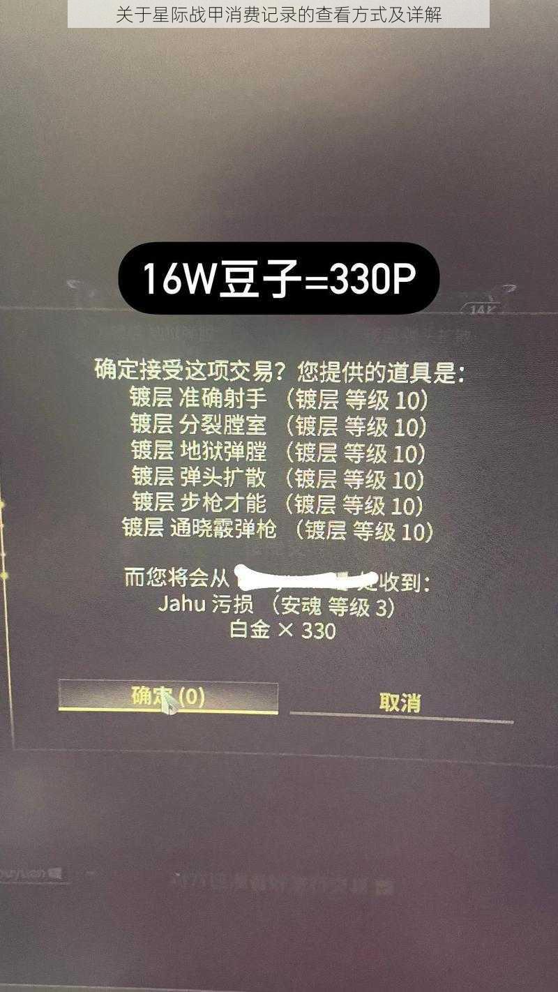 关于星际战甲消费记录的查看方式及详解