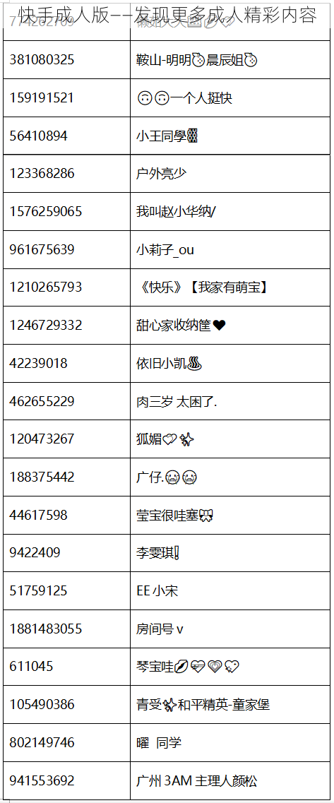 快手成人版——发现更多成人精彩内容