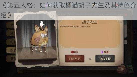 《第五人格：如何获取橘猫胡子先生及其特色介绍》