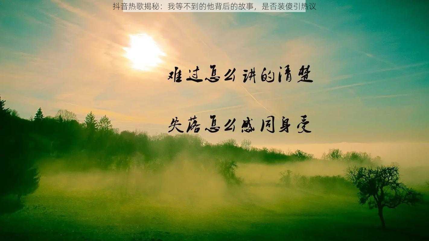 抖音热歌揭秘：我等不到的他背后的故事，是否装傻引热议