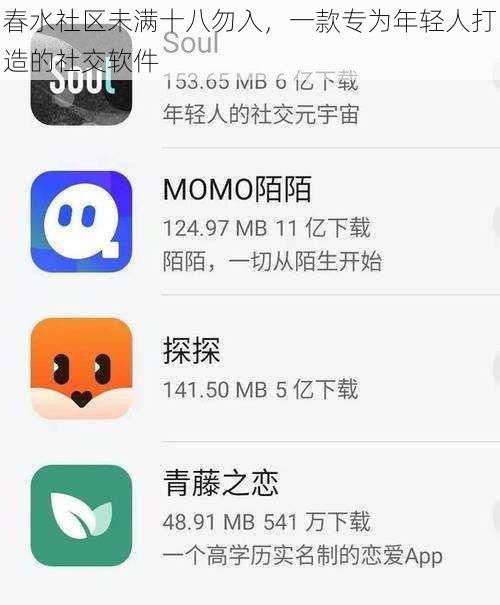 春水社区未满十八勿入，一款专为年轻人打造的社交软件