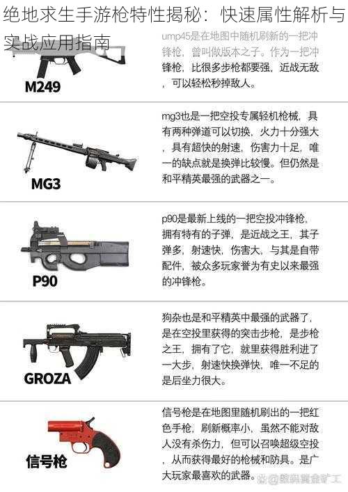 绝地求生手游枪特性揭秘：快速属性解析与实战应用指南