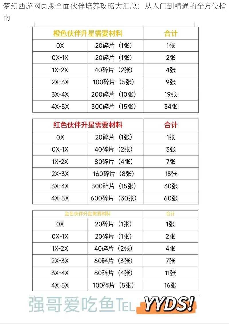 梦幻西游网页版全面伙伴培养攻略大汇总：从入门到精通的全方位指南