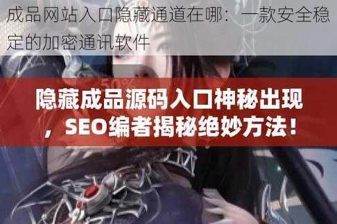 成品网站入口隐藏通道在哪：一款安全稳定的加密通讯软件