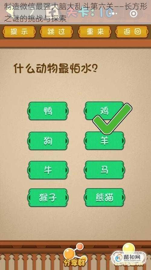 制造微信最强大脑大乱斗第六关——长方形之谜的挑战与探索