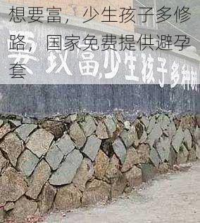 想要富，少生孩子多修路，国家免费提供避孕套