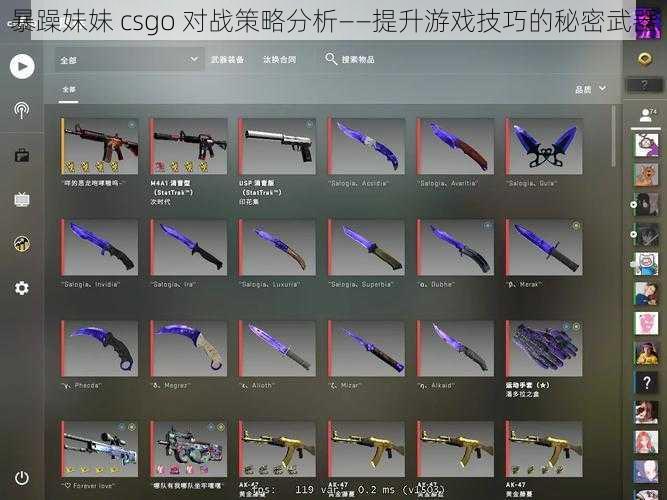 暴躁妹妹 csgo 对战策略分析——提升游戏技巧的秘密武器