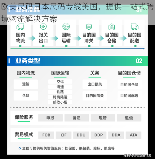 欧美尺码日本尺码专线美国，提供一站式跨境物流解决方案