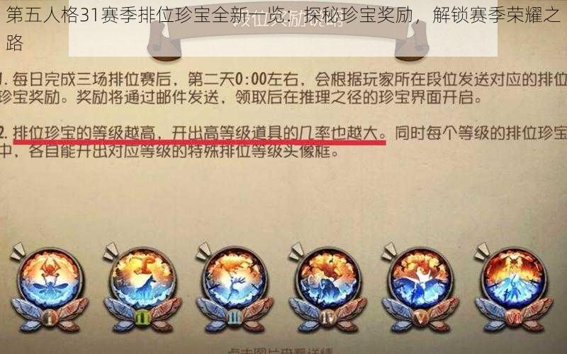 第五人格31赛季排位珍宝全新一览：探秘珍宝奖励，解锁赛季荣耀之路