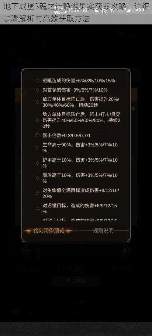 地下城堡3魂之诗静谧果实获取攻略：详细步骤解析与高效获取方法