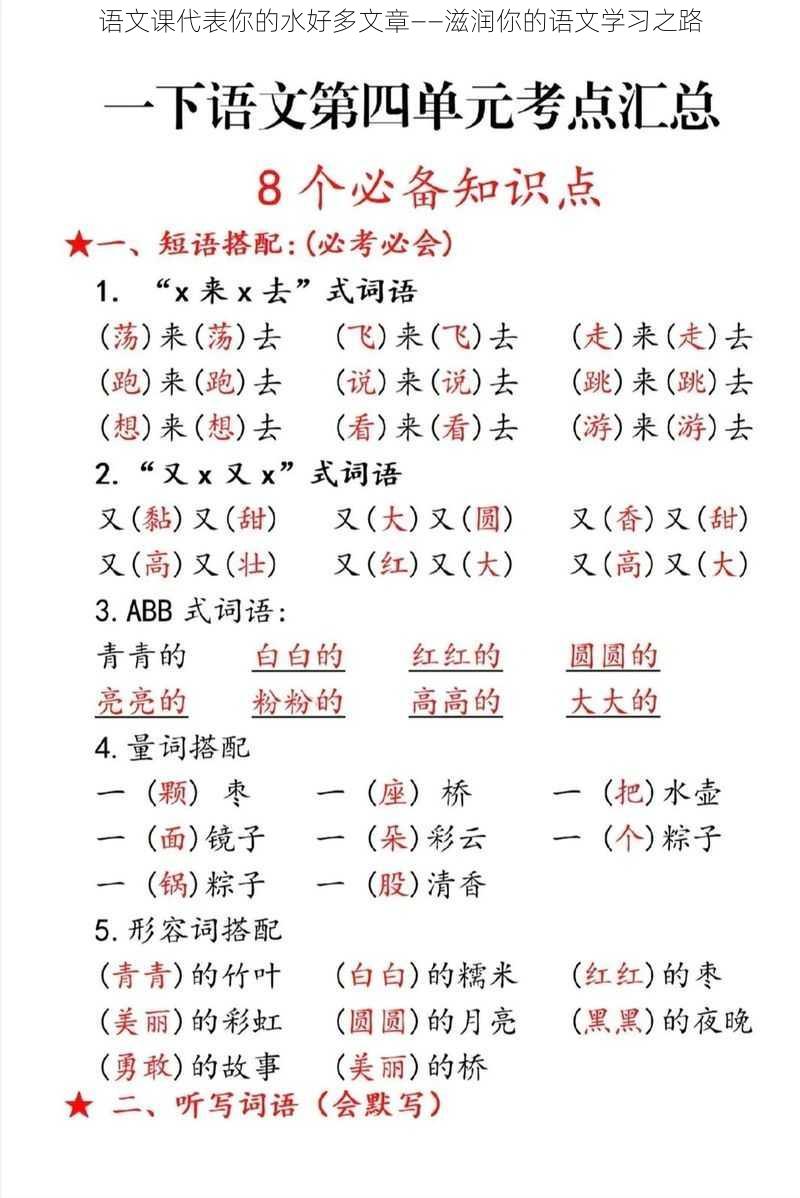 语文课代表你的水好多文章——滋润你的语文学习之路