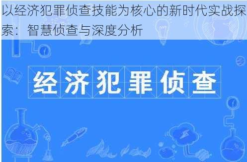 以经济犯罪侦查技能为核心的新时代实战探索：智慧侦查与深度分析