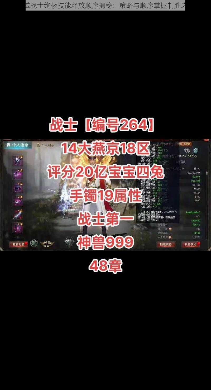 魔域战士终极技能释放顺序揭秘：策略与顺序掌握制胜之道