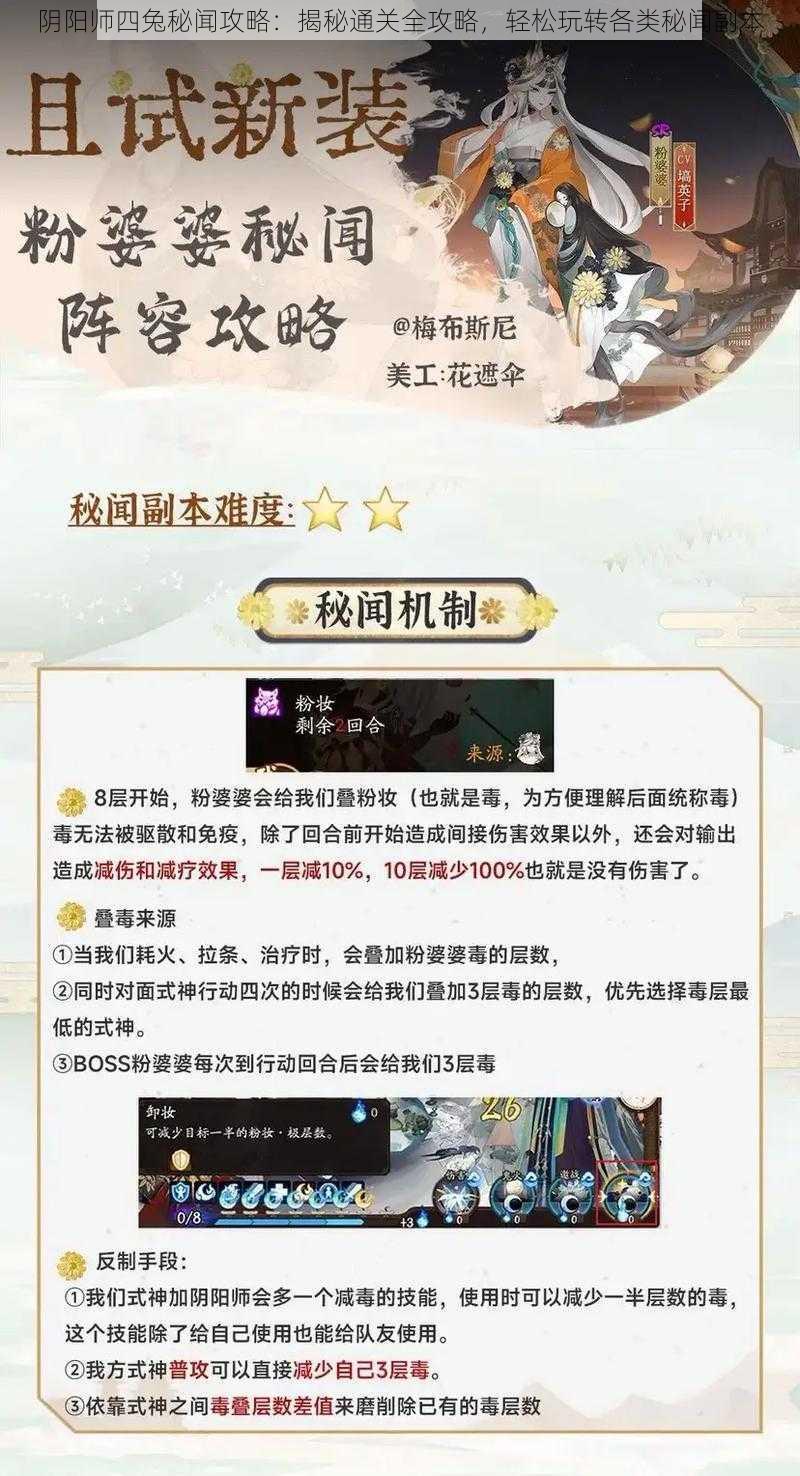 阴阳师四兔秘闻攻略：揭秘通关全攻略，轻松玩转各类秘闻副本