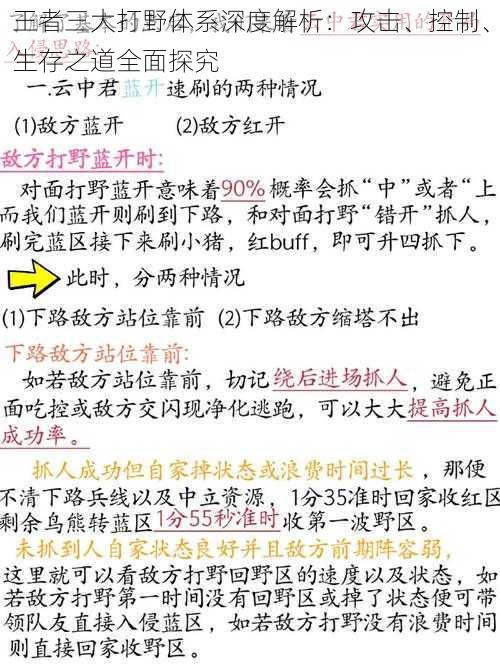 王者三大打野体系深度解析：攻击、控制、生存之道全面探究