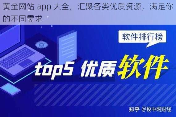 黄金网站 app 大全，汇聚各类优质资源，满足你的不同需求