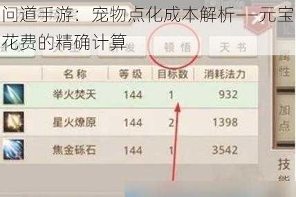 问道手游：宠物点化成本解析——元宝花费的精确计算