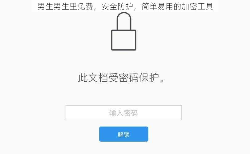男生男生里免费，安全防护，简单易用的加密工具