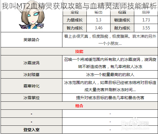 我叫MT2血精灵获取攻略与血精灵法师技能解析