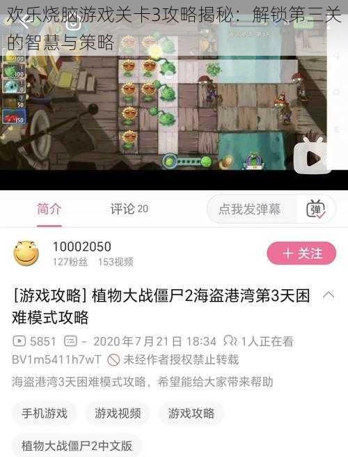 欢乐烧脑游戏关卡3攻略揭秘：解锁第三关的智慧与策略