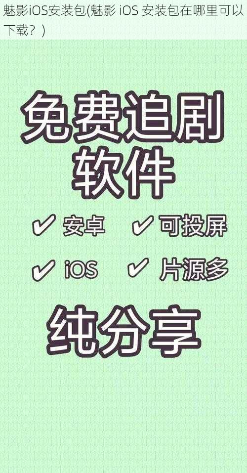 魅影iOS安装包(魅影 iOS 安装包在哪里可以下载？)