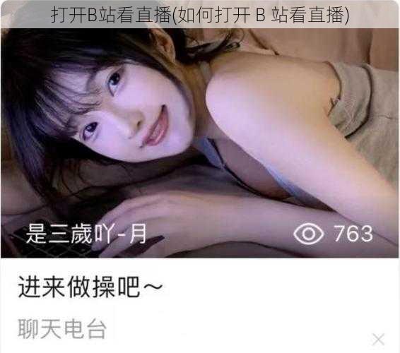 打开B站看直播(如何打开 B 站看直播)