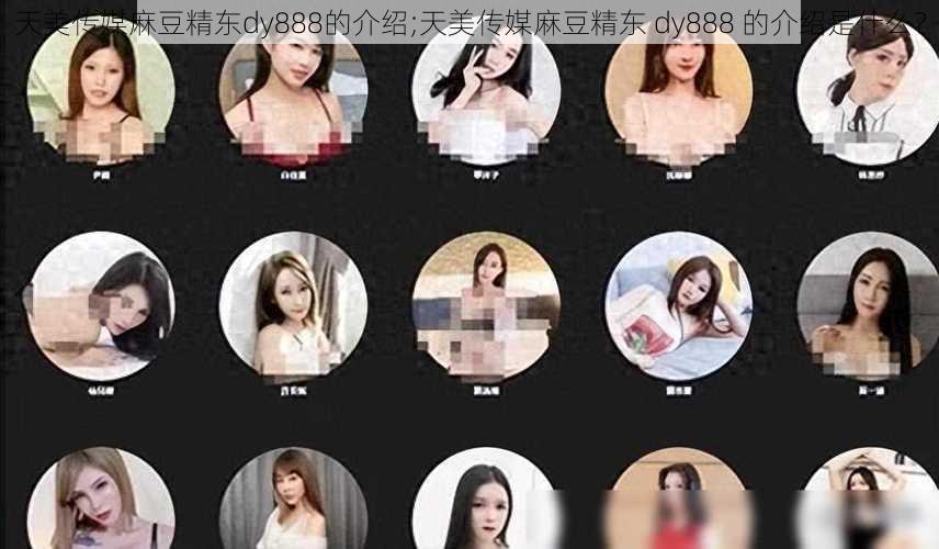 天美传媒麻豆精东dy888的介绍;天美传媒麻豆精东 dy888 的介绍是什么？