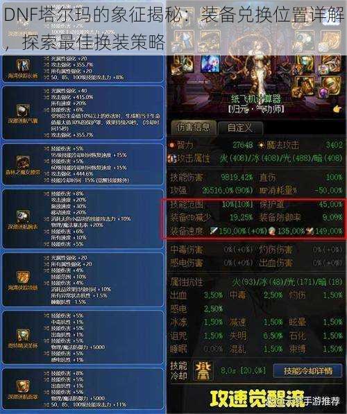 DNF塔尔玛的象征揭秘：装备兑换位置详解，探索最佳换装策略