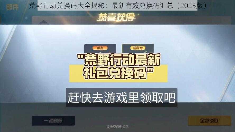 荒野行动兑换码大全揭秘：最新有效兑换码汇总（2023版）