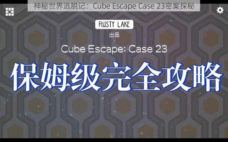 神秘世界逃脱记：Cube Escape Case 23密案探秘