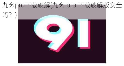 九幺pro下载破解(九幺 pro 下载破解版安全吗？)