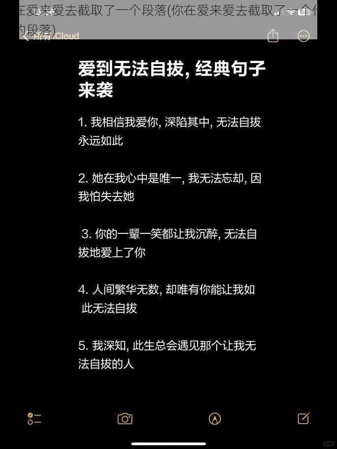 我在爱来爱去截取了一个段落(你在爱来爱去截取了一个什么样的段落)