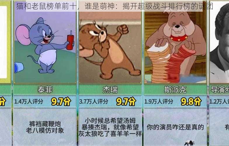 猫和老鼠榜单前十，谁是萌神：揭开超级战斗排行榜的谜团