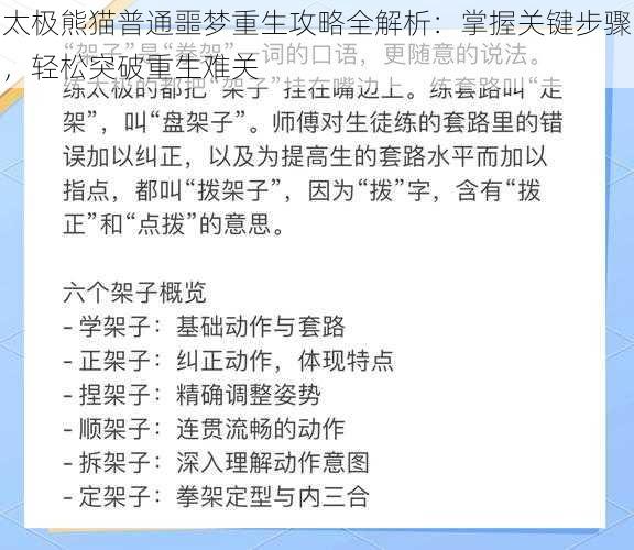 太极熊猫普通噩梦重生攻略全解析：掌握关键步骤，轻松突破重生难关