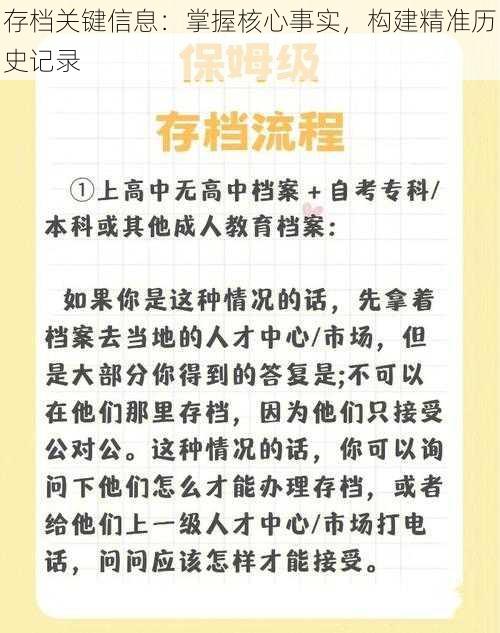 存档关键信息：掌握核心事实，构建精准历史记录